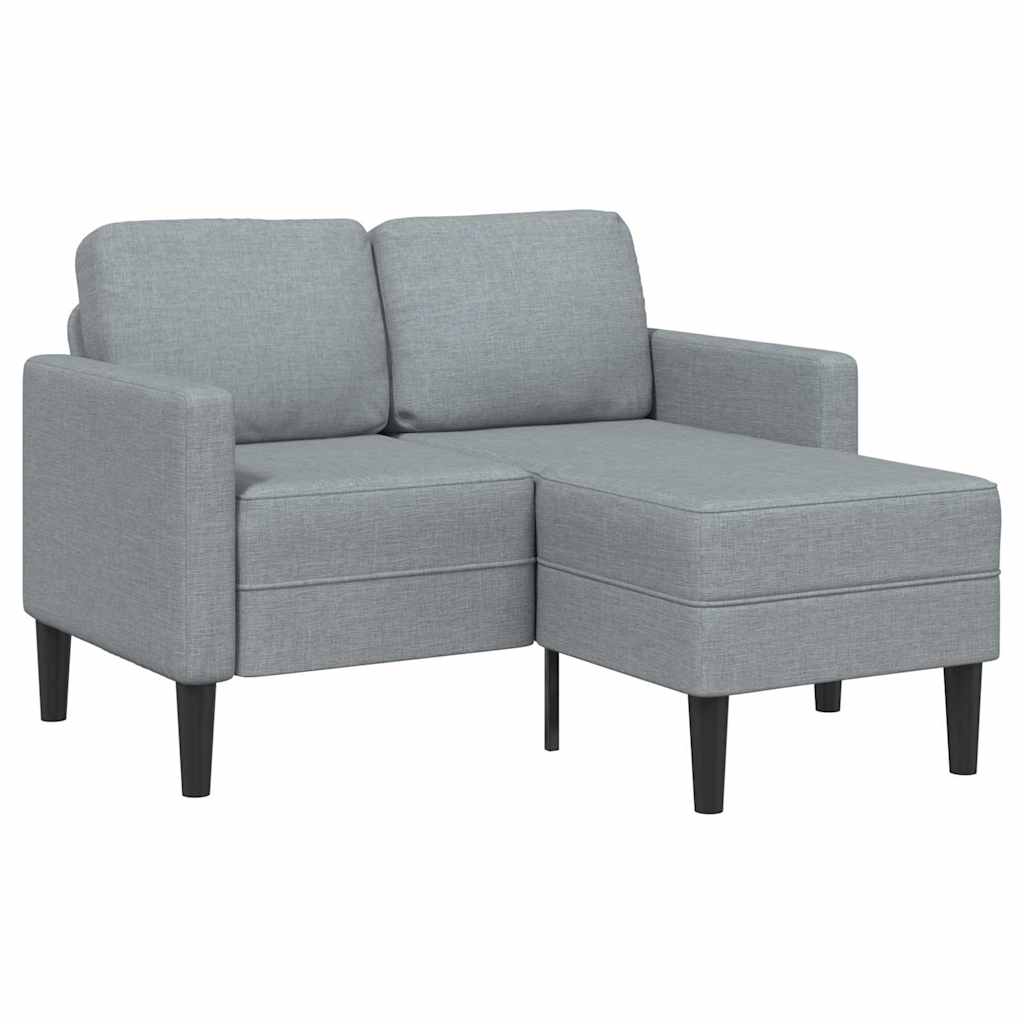 vidaXL Sofa 2-osobowa z szezlongiem w kształcie litery L, jasnoszara