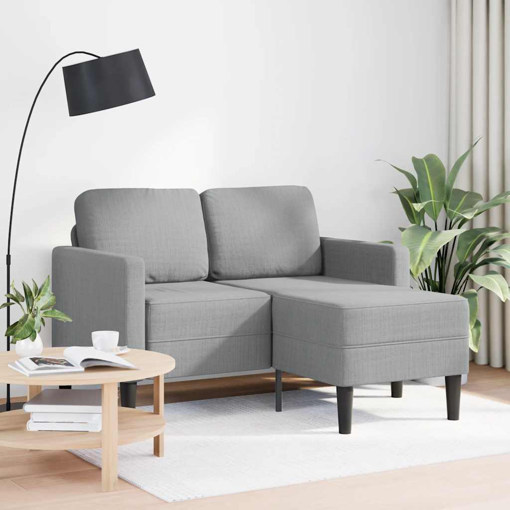 vidaXL Sofa 2-osobowa z szezlongiem w kształcie litery L, jasnoszara