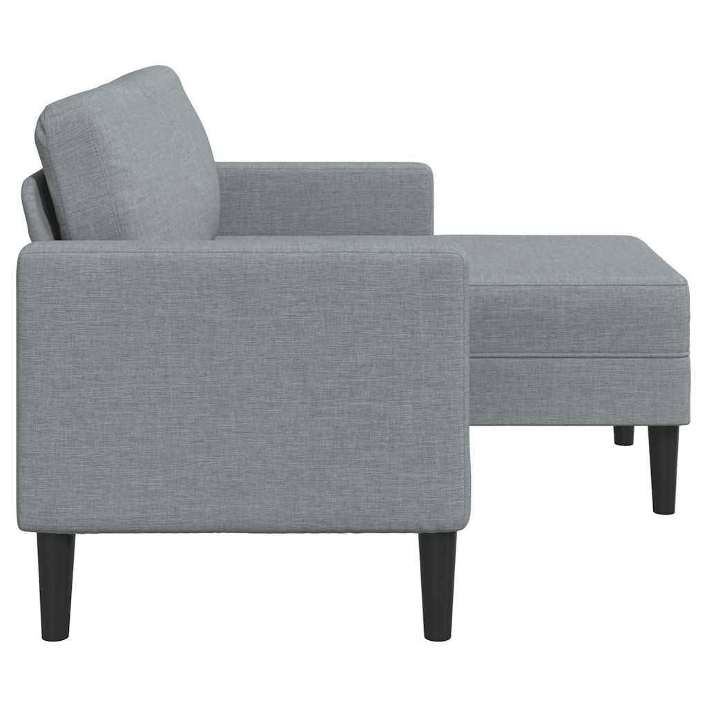 vidaXL Sofa 2-osobowa z szezlongiem w kształcie litery L, jasnoszara
