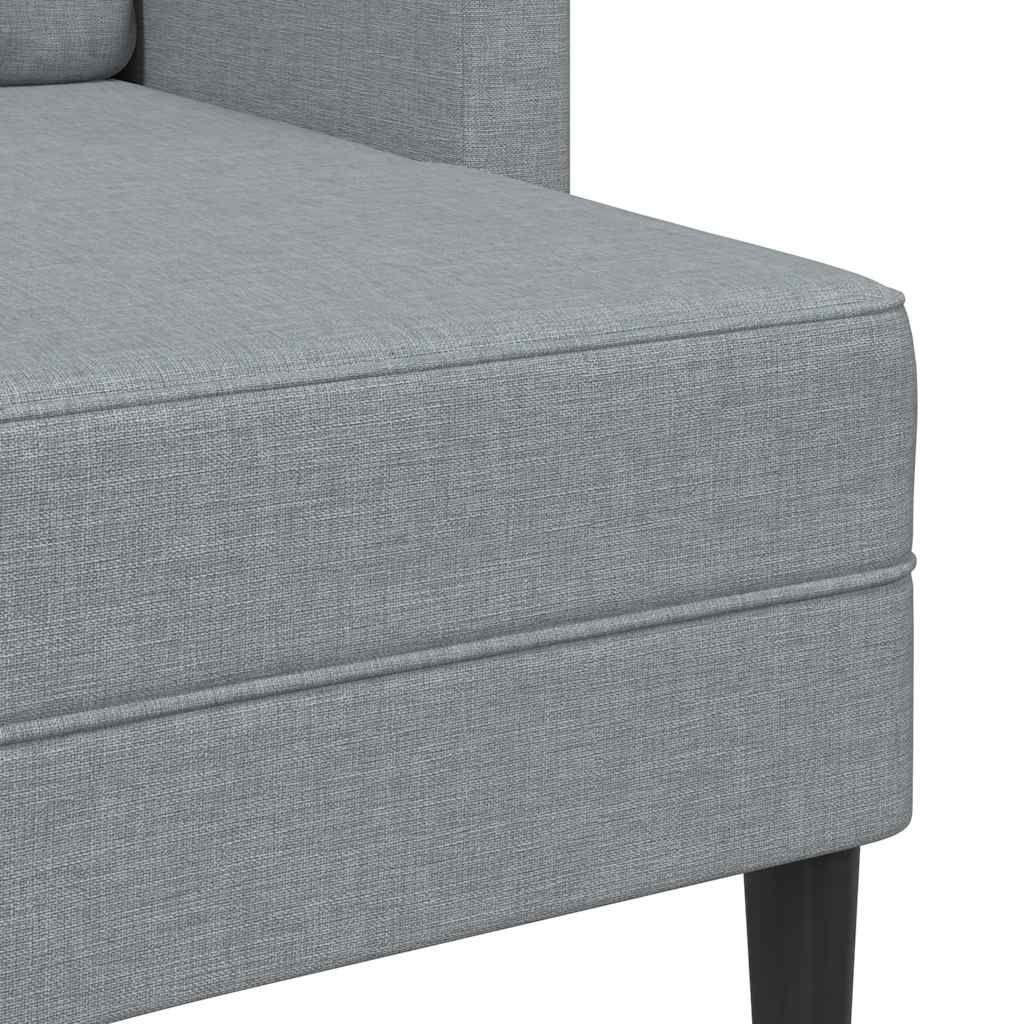 vidaXL Sofa 2-osobowa z szezlongiem w kształcie litery L, jasnoszara