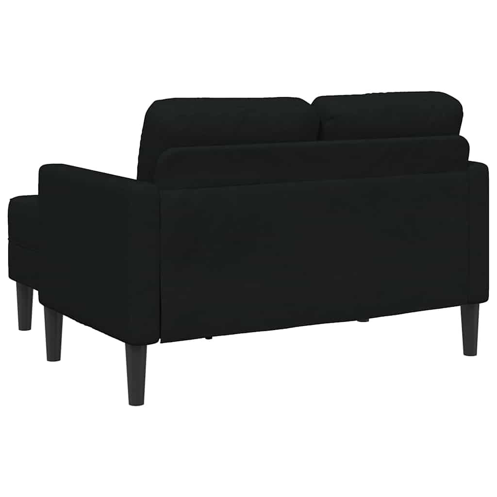 vidaXL Sofa 2-osobowa z szezlongiem w kształcie litery L, czarna