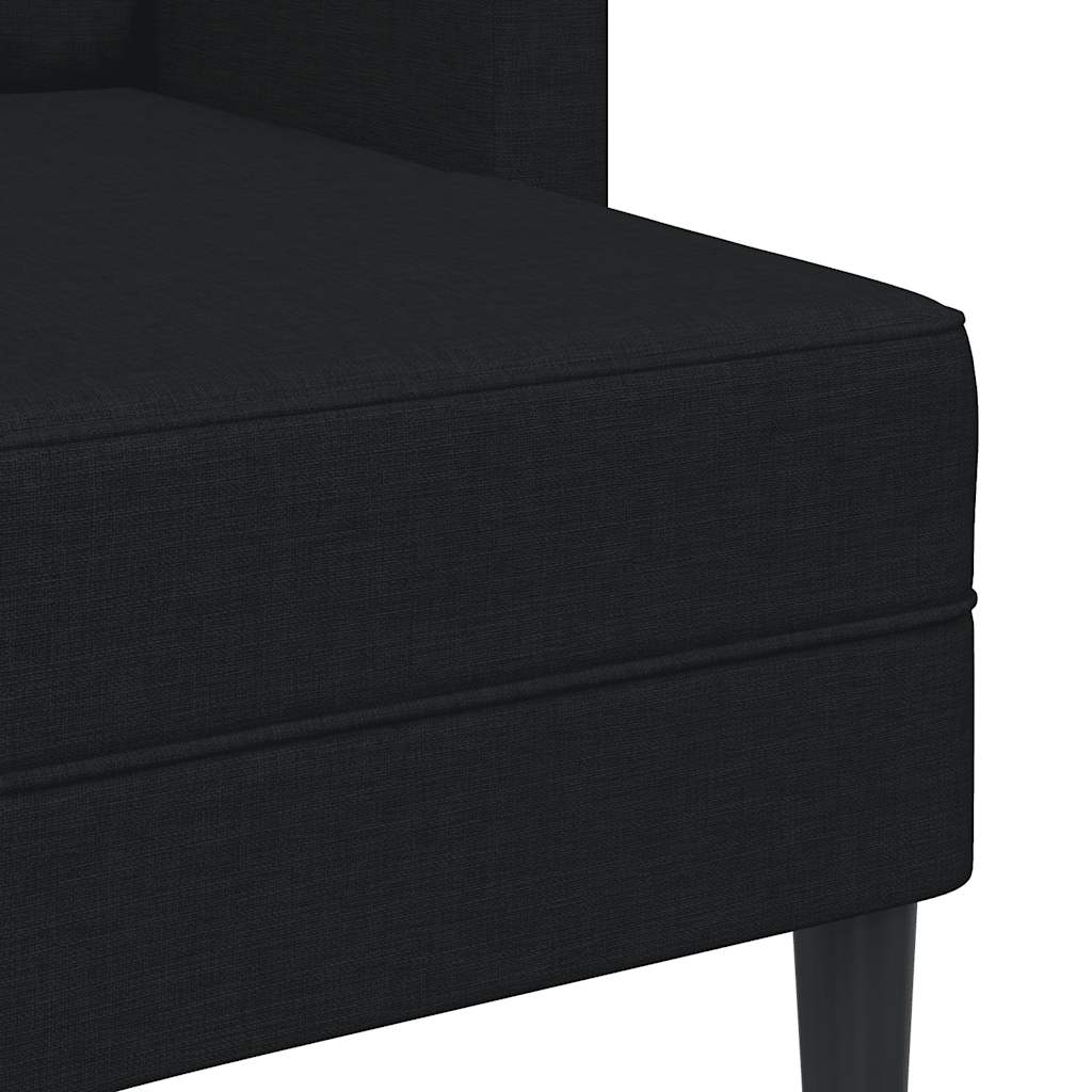 vidaXL Sofa 2-osobowa z szezlongiem w kształcie litery L, czarna