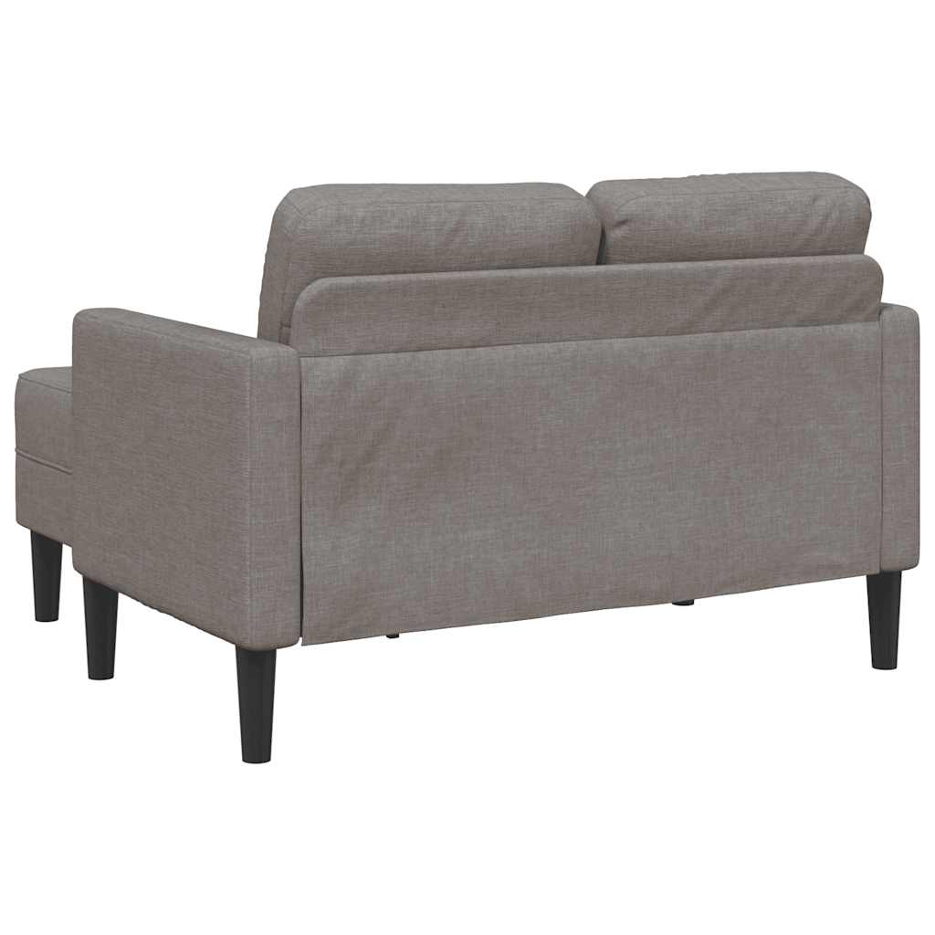 vidaXL Sofa 2-osobowa z szezlongiem w kształcie litery L, kolor taupe