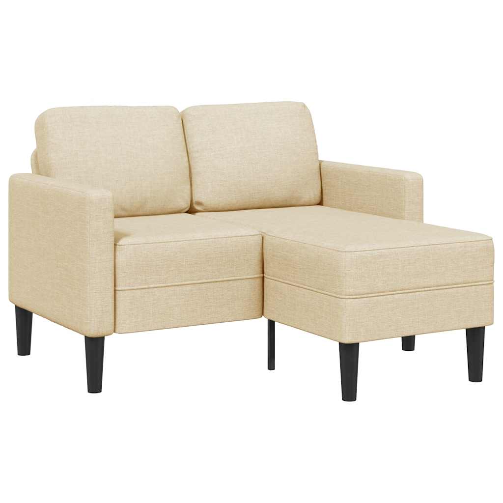 vidaXL Sofa 2-osobowa z leżanką w kształcie litery L, kremowa, 125 cm