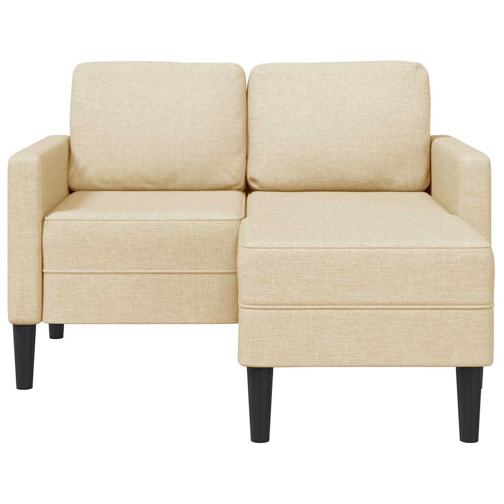 vidaXL Sofa 2-osobowa z leżanką w kształcie litery L, kremowa, 125 cm