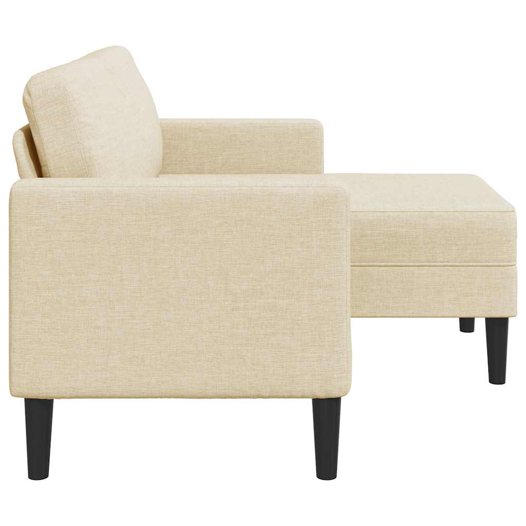vidaXL Sofa 2-osobowa z leżanką w kształcie litery L, kremowa, 125 cm