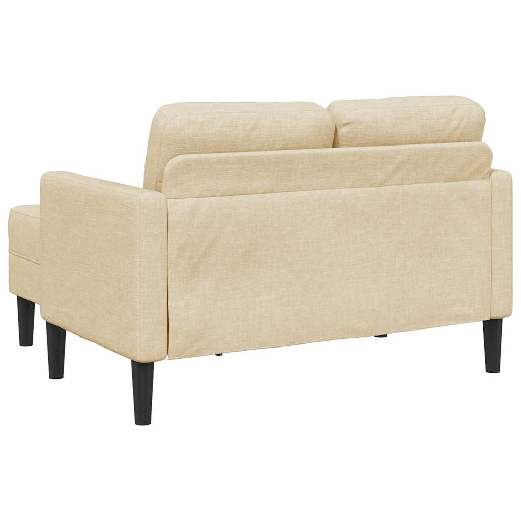 vidaXL Sofa 2-osobowa z leżanką w kształcie litery L, kremowa, 125 cm