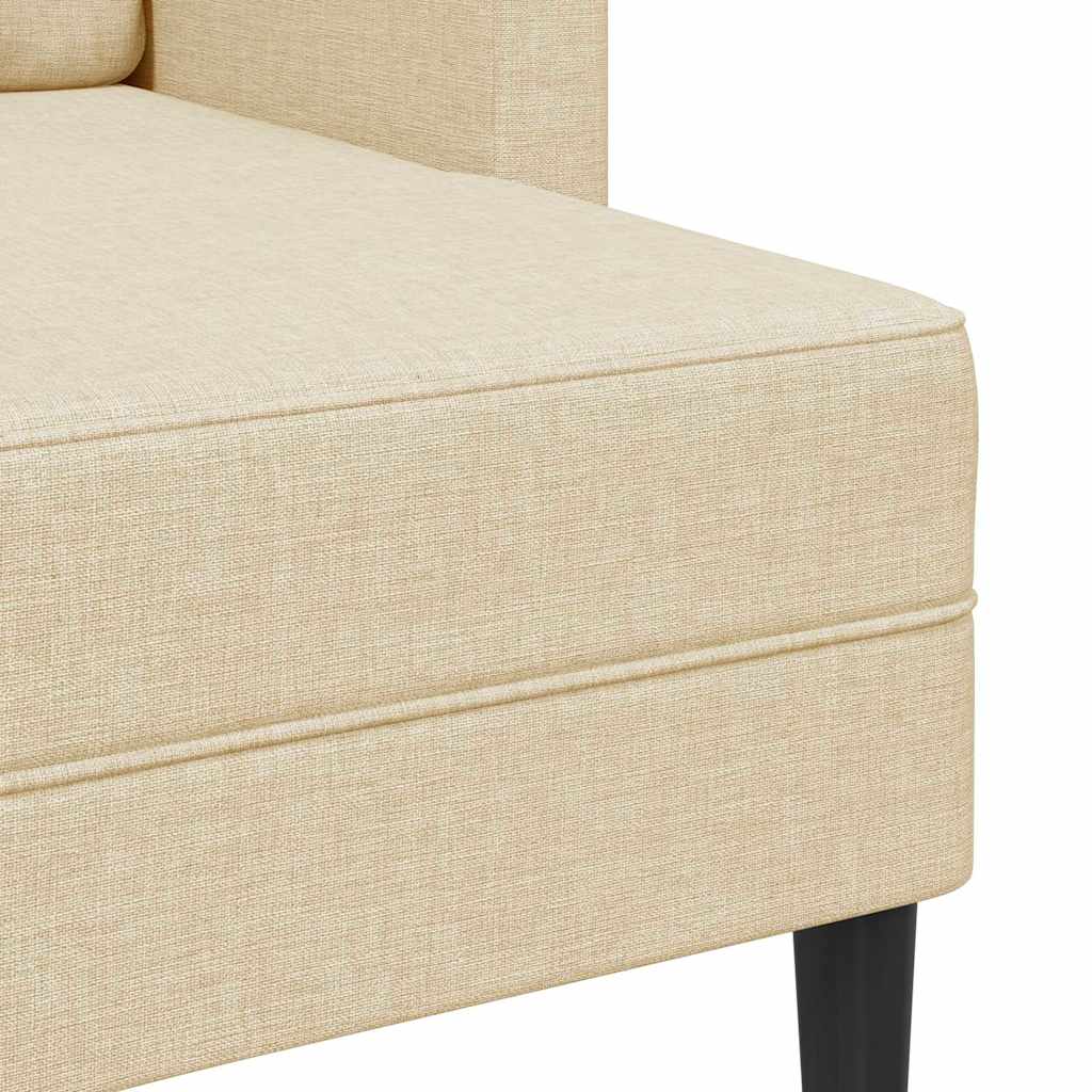 vidaXL Sofa 2-osobowa z leżanką w kształcie litery L, kremowa, 125 cm