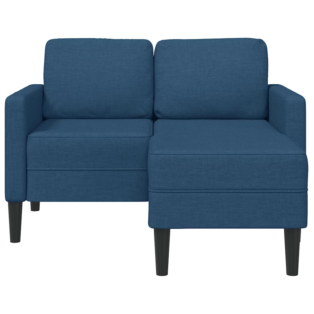 vidaXL Sofa 2-osobowa z szezlongiem w kształcie litery L, niebieska
