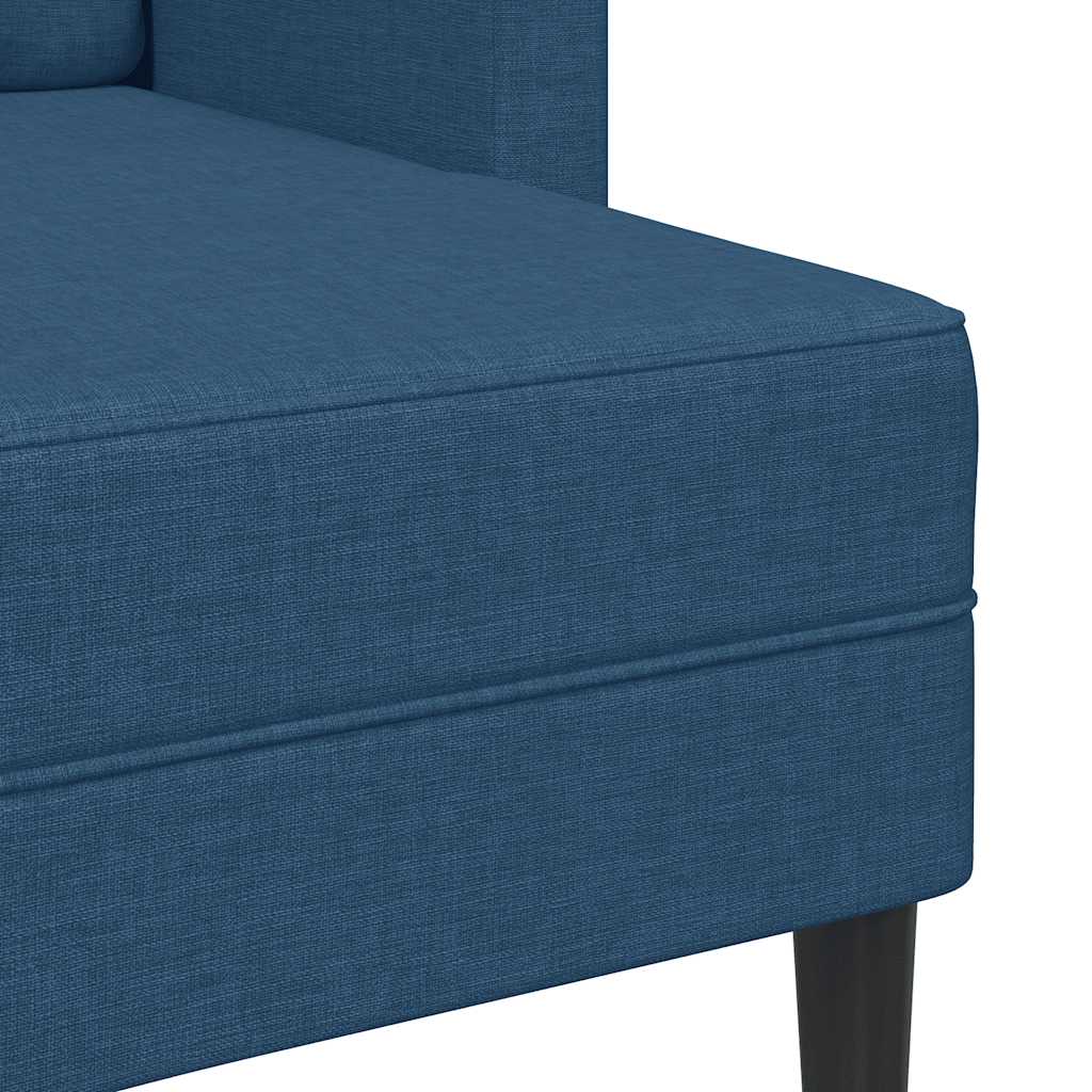 vidaXL Sofa 2-osobowa z szezlongiem w kształcie litery L, niebieska