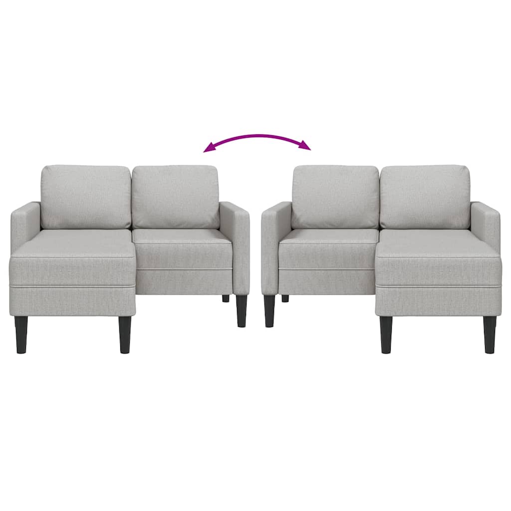 vidaXL Sofa 2-osobowa z szezlongiem w kształcie litery L Cloud Grey