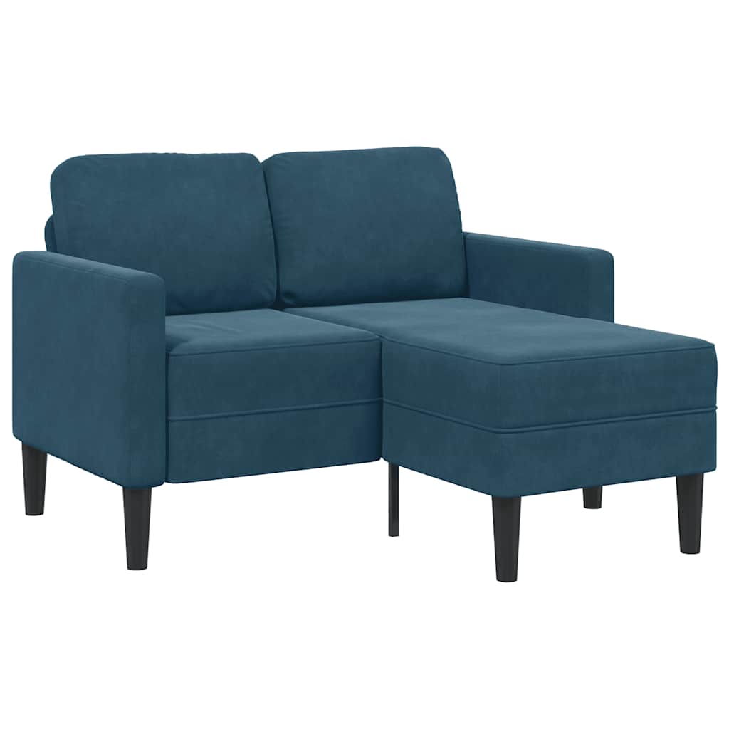 vidaXL Sofa 2-osobowa z leżanką w kształcie litery L, niebieska