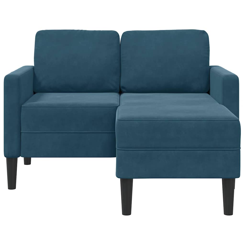 vidaXL Sofa 2-osobowa z leżanką w kształcie litery L, niebieska