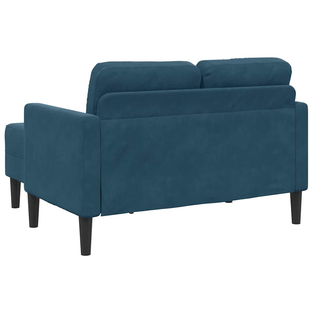 vidaXL Sofa 2-osobowa z leżanką w kształcie litery L, niebieska