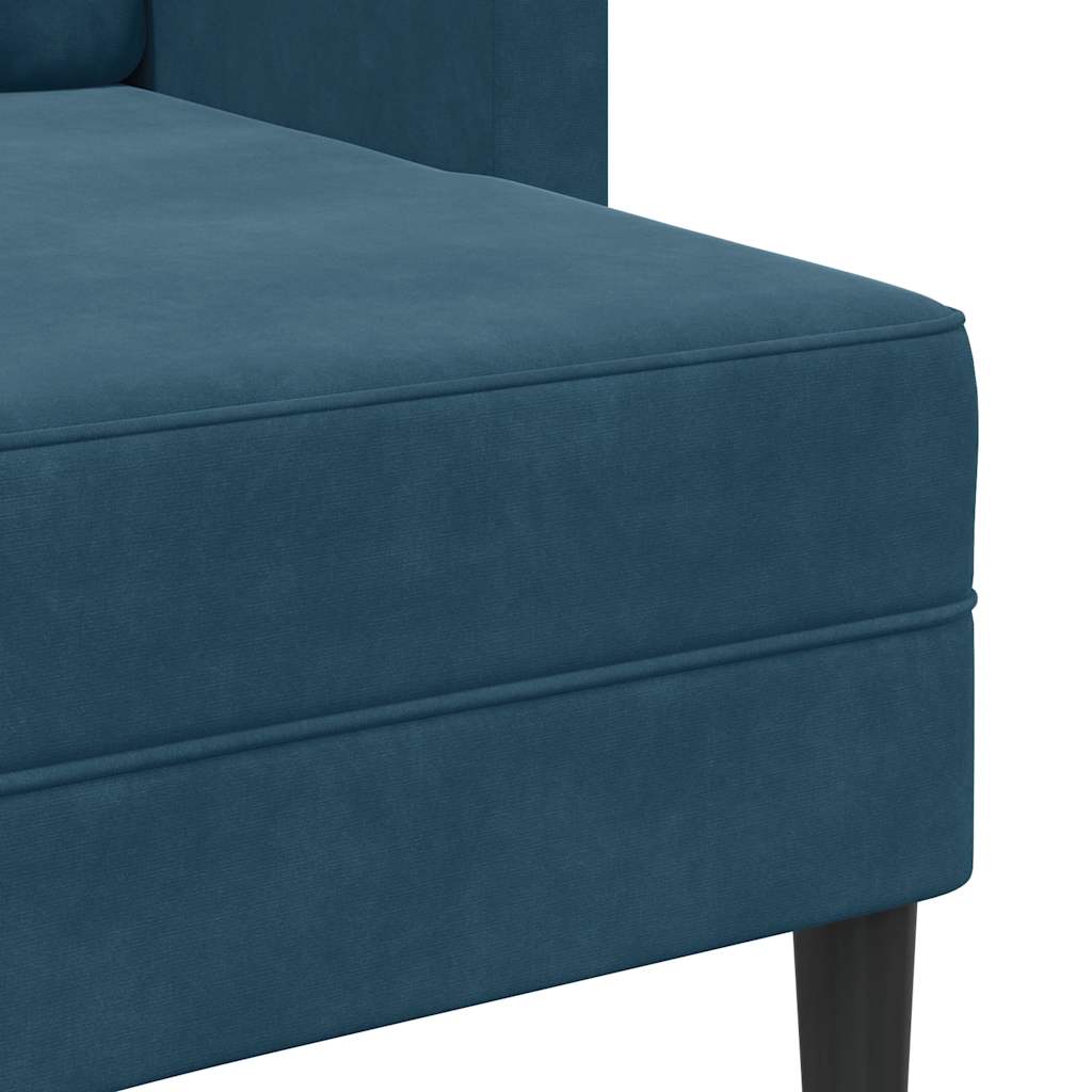 vidaXL Sofa 2-osobowa z leżanką w kształcie litery L, niebieska