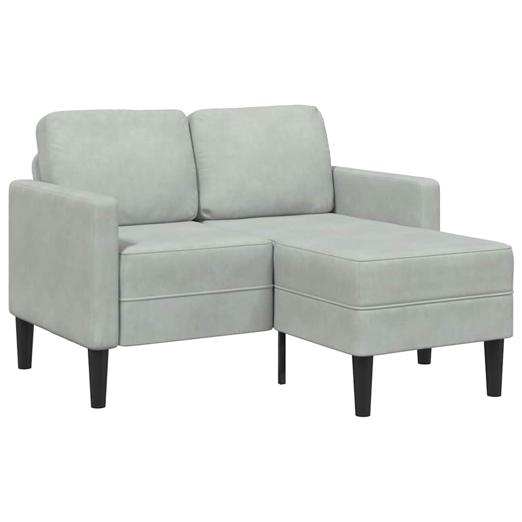 vidaXL Sofa 2-osobowa z szezlongiem w kształcie litery L, jasnoszara