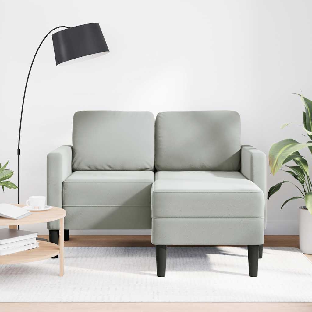 vidaXL Sofa 2-osobowa z szezlongiem w kształcie litery L, jasnoszara