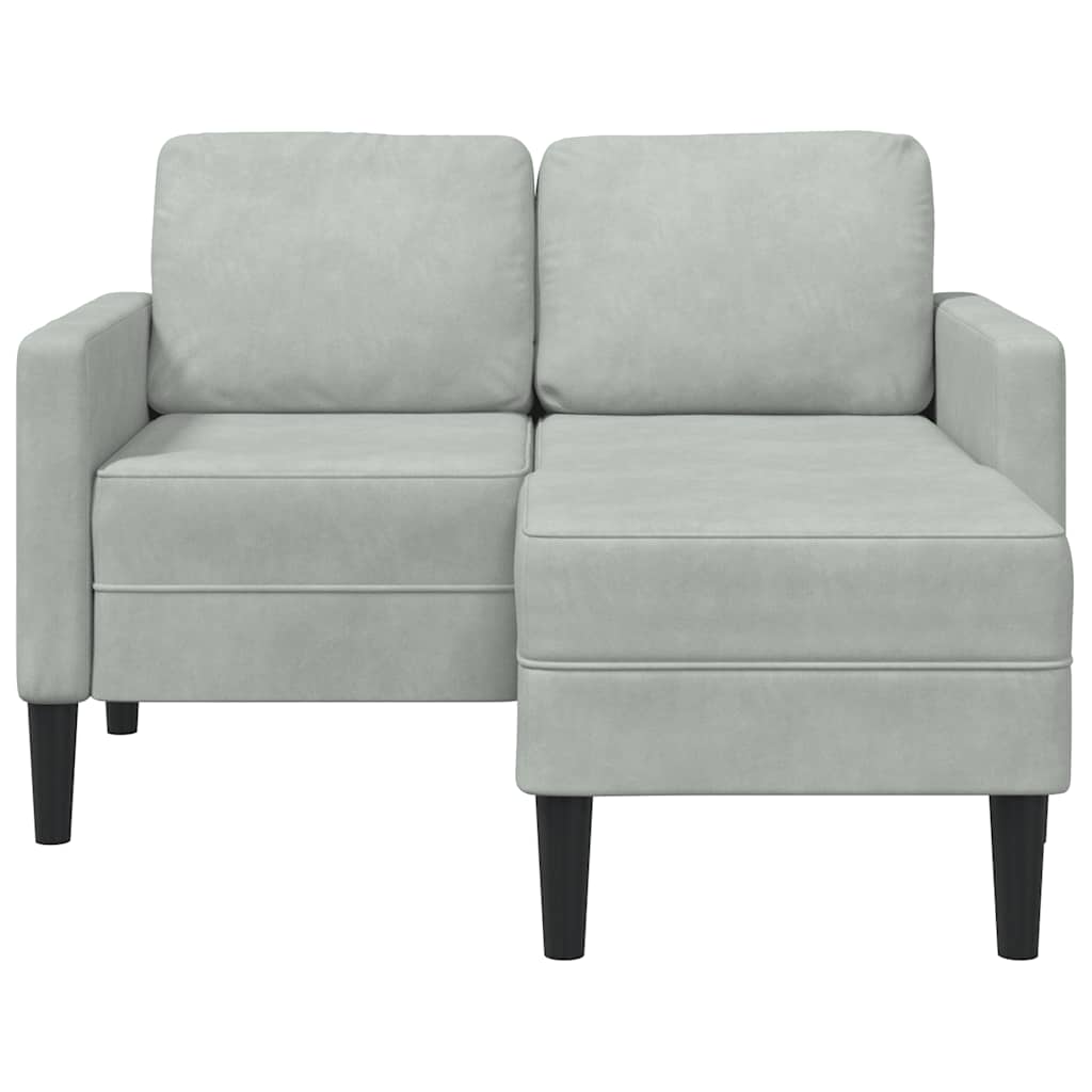 vidaXL Sofa 2-osobowa z szezlongiem w kształcie litery L, jasnoszara
