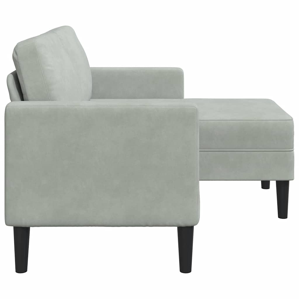 vidaXL Sofa 2-osobowa z szezlongiem w kształcie litery L, jasnoszara
