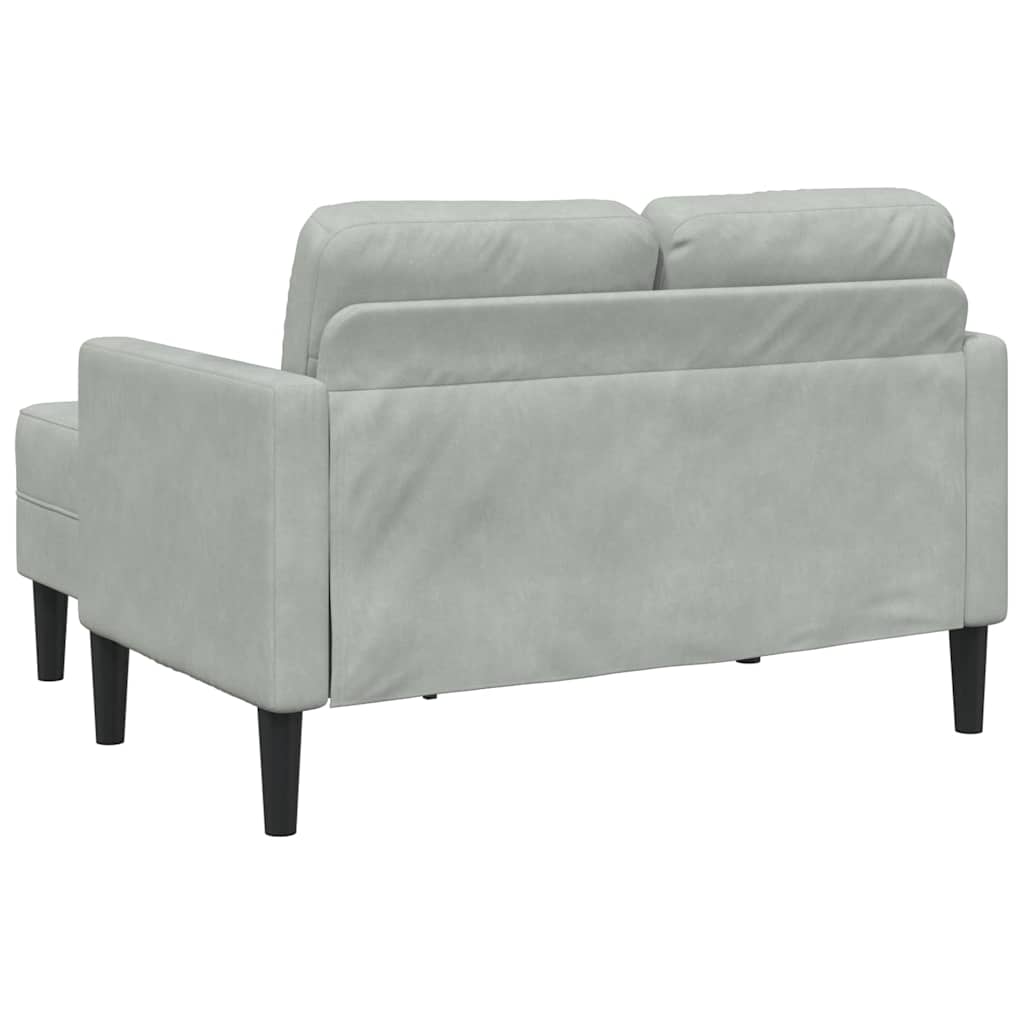 vidaXL Sofa 2-osobowa z szezlongiem w kształcie litery L, jasnoszara