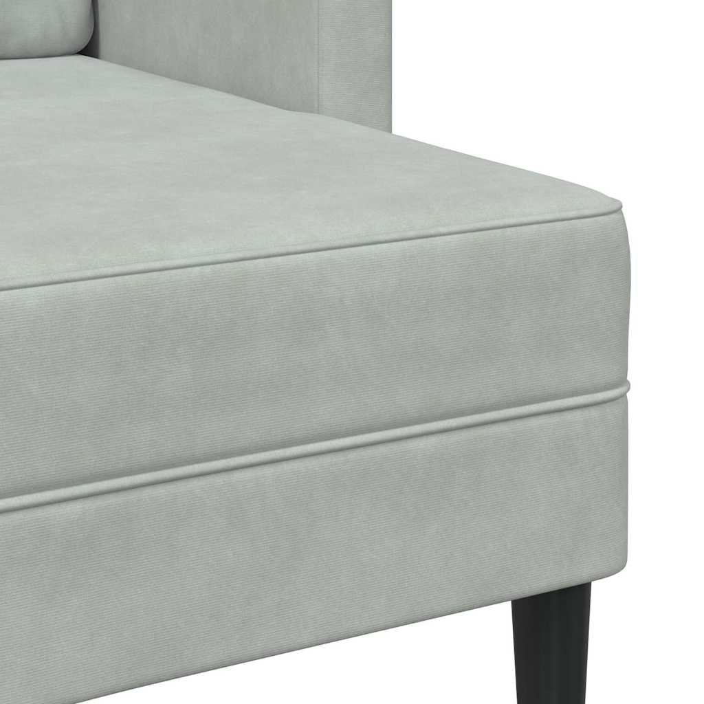 vidaXL Sofa 2-osobowa z szezlongiem w kształcie litery L, jasnoszara
