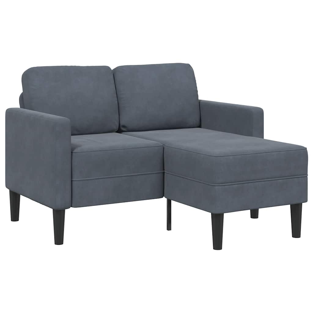vidaXL Sofa 2-osobowa z szezlongiem w kształcie litery L Ciemnoszara