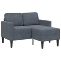 vidaXL Sofa 2-osobowa z szezlongiem w kształcie litery L Ciemnoszara