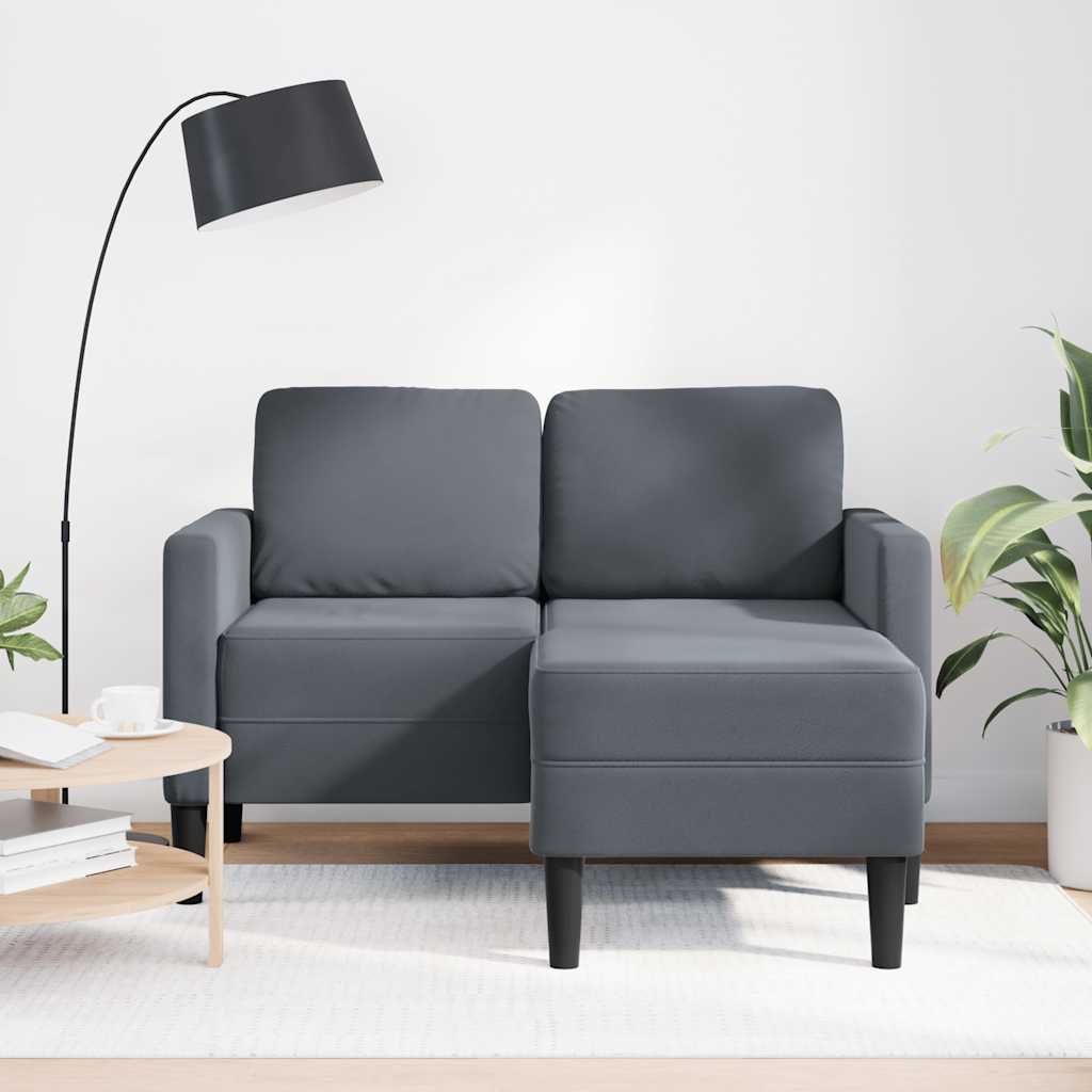 vidaXL Sofa 2-osobowa z szezlongiem w kształcie litery L Ciemnoszara