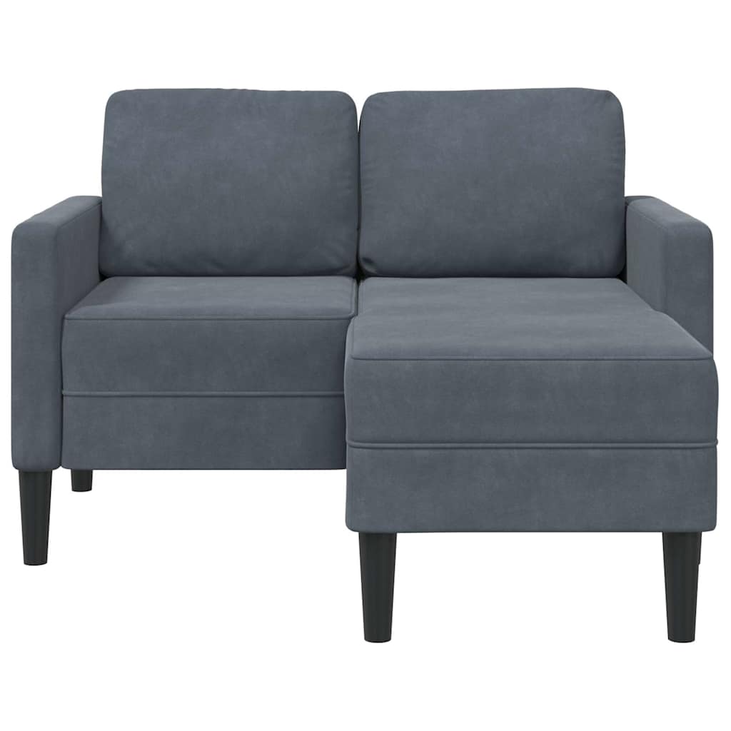 vidaXL Sofa 2-osobowa z szezlongiem w kształcie litery L Ciemnoszara