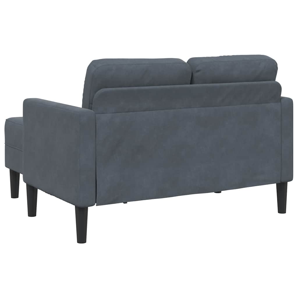 vidaXL Sofa 2-osobowa z szezlongiem w kształcie litery L Ciemnoszara