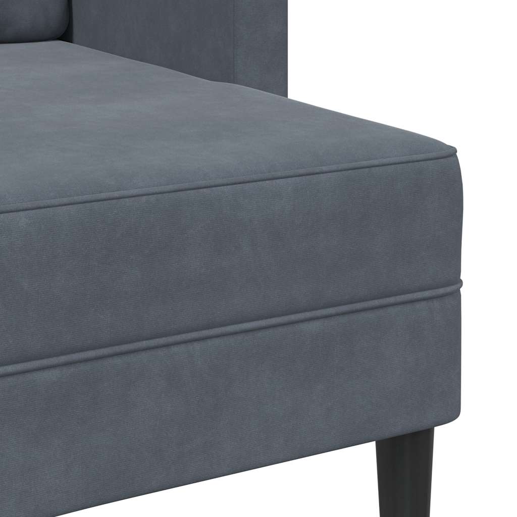 vidaXL Sofa 2-osobowa z szezlongiem w kształcie litery L Ciemnoszara