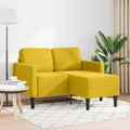 vidaXL Sofa 2-osobowa z szezlongiem w kształcie litery L, żółta, 125cm