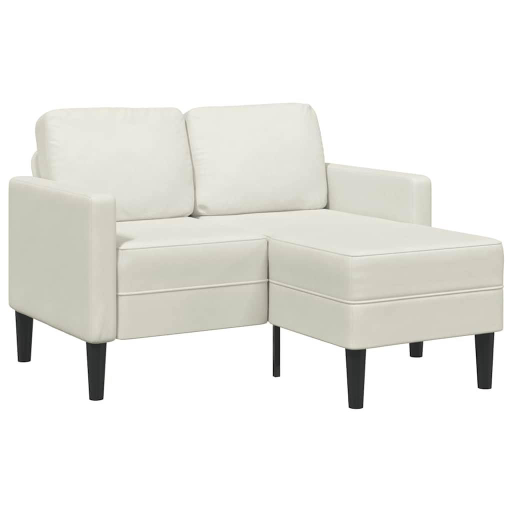 vidaXL Sofa 2-osobowa z leżanką w kształcie litery L Kremowa 125 cm
