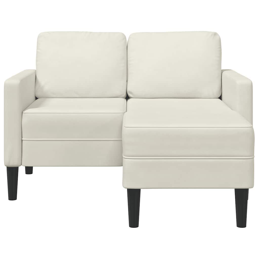 vidaXL Sofa 2-osobowa z leżanką w kształcie litery L Kremowa 125 cm