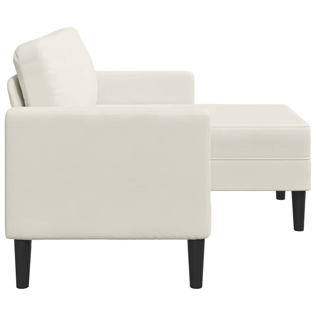 vidaXL Sofa 2-osobowa z leżanką w kształcie litery L Kremowa 125 cm