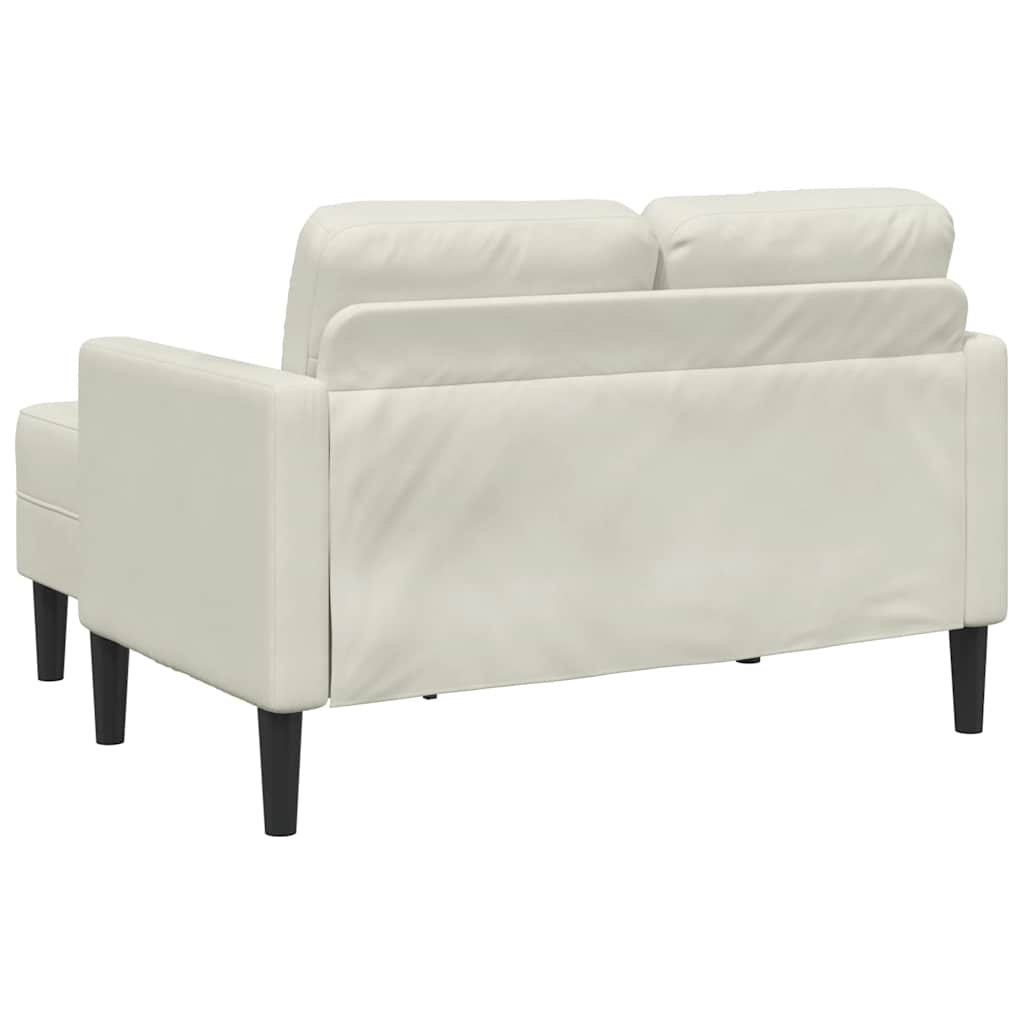 vidaXL Sofa 2-osobowa z leżanką w kształcie litery L Kremowa 125 cm