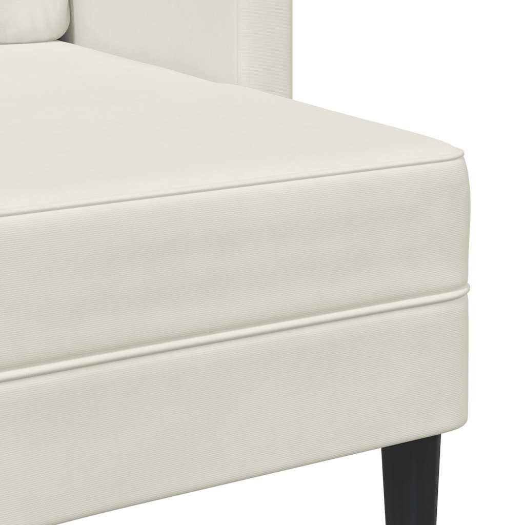 vidaXL Sofa 2-osobowa z leżanką w kształcie litery L Kremowa 125 cm