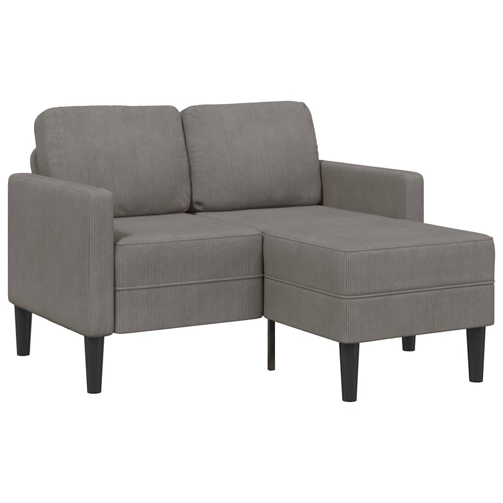 vidaXL Sofa 2-osobowa z szezlongiem w kształcie litery L, jasnoszara