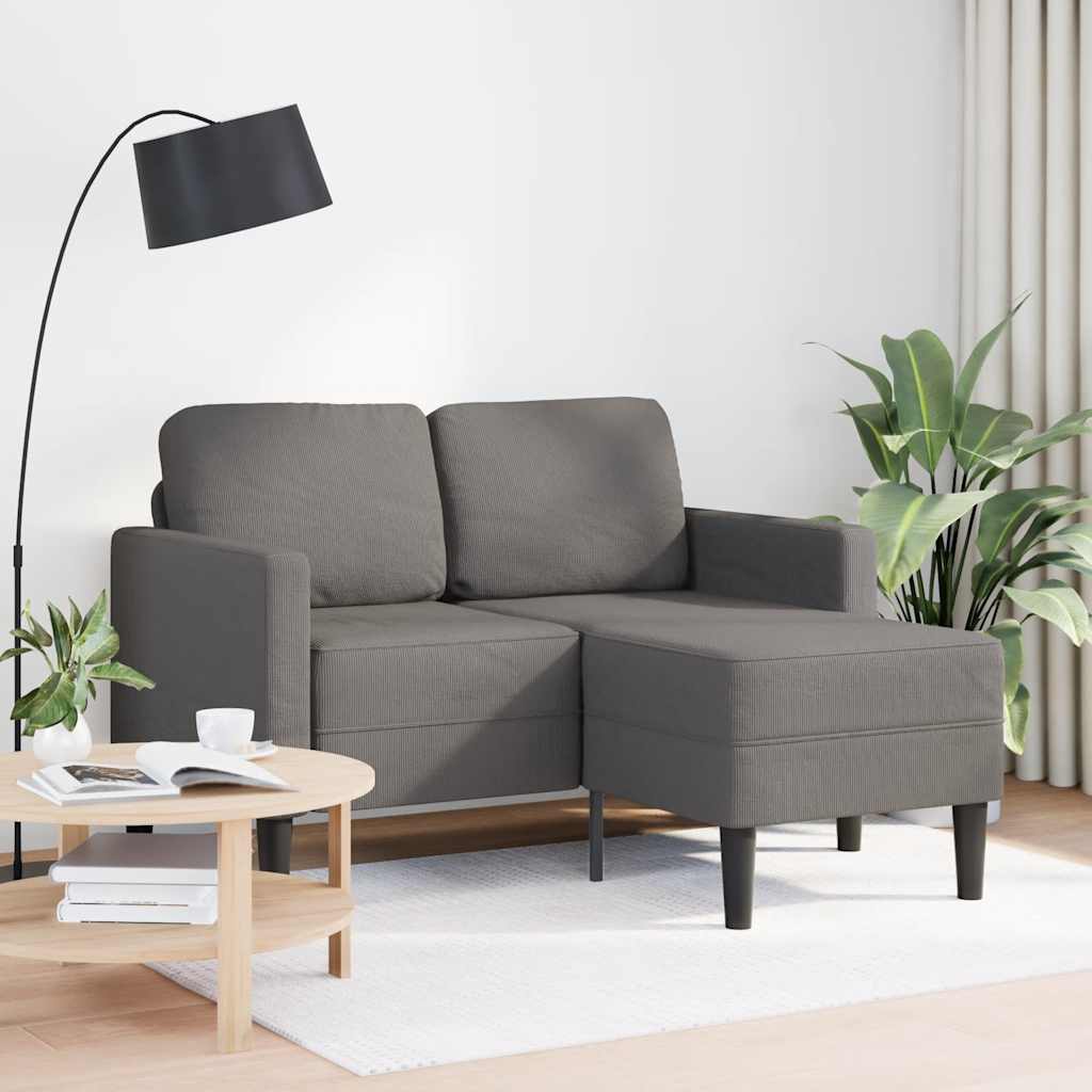 vidaXL Sofa 2-osobowa z szezlongiem w kształcie litery L, jasnoszara