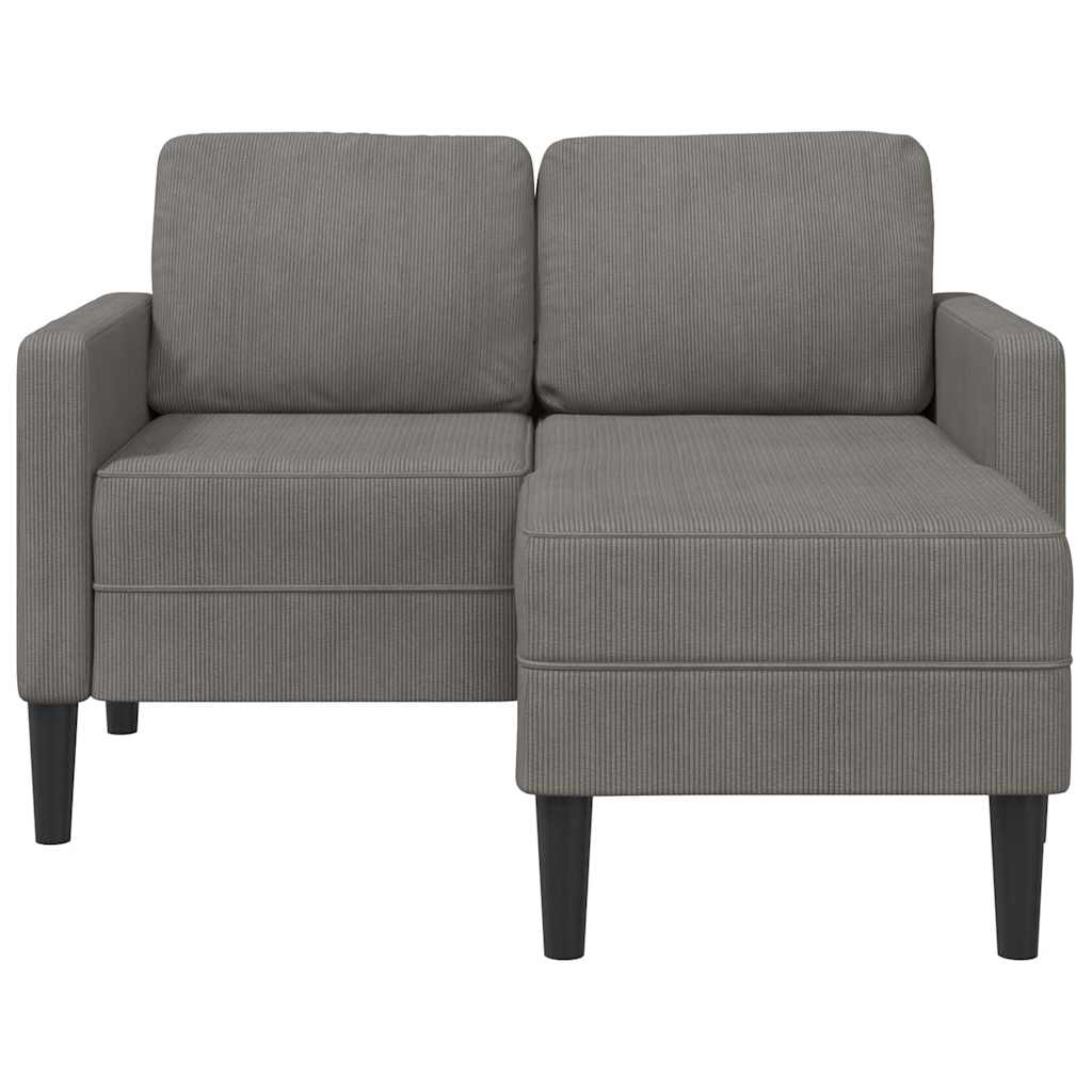 vidaXL Sofa 2-osobowa z szezlongiem w kształcie litery L, jasnoszara