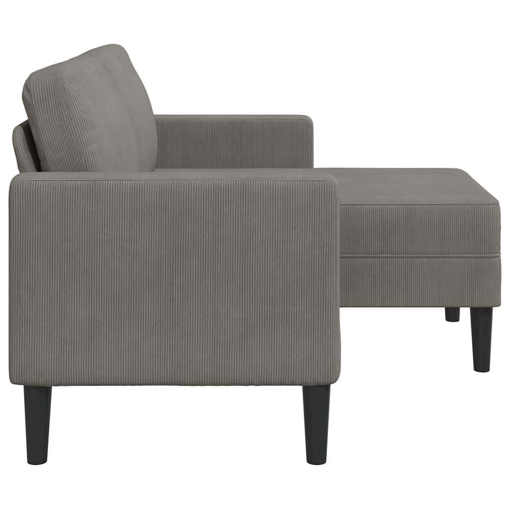 vidaXL Sofa 2-osobowa z szezlongiem w kształcie litery L, jasnoszara