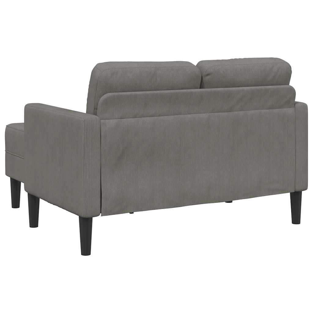 vidaXL Sofa 2-osobowa z szezlongiem w kształcie litery L, jasnoszara