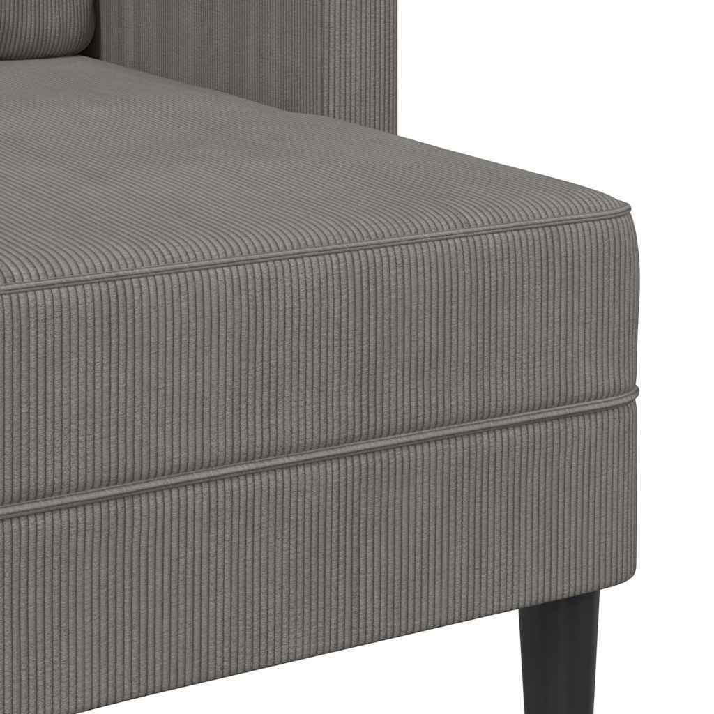 vidaXL Sofa 2-osobowa z szezlongiem w kształcie litery L, jasnoszara