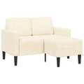 vidaXL Sofa 2-osobowa z leżanką w kształcie litery L, kremowa, 125 cm
