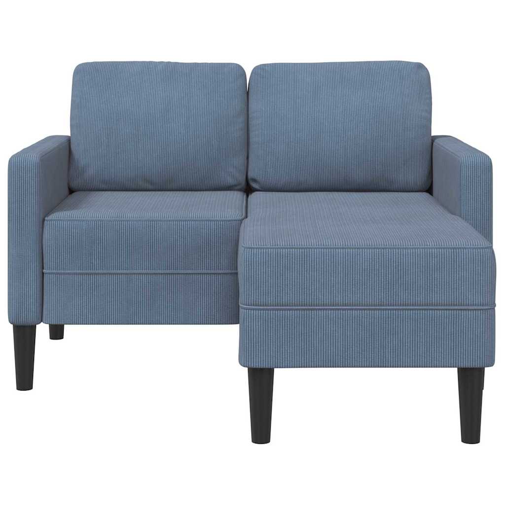 vidaXL Sofa 2-osobowa z leżanką w kształcie litery L, niebieska