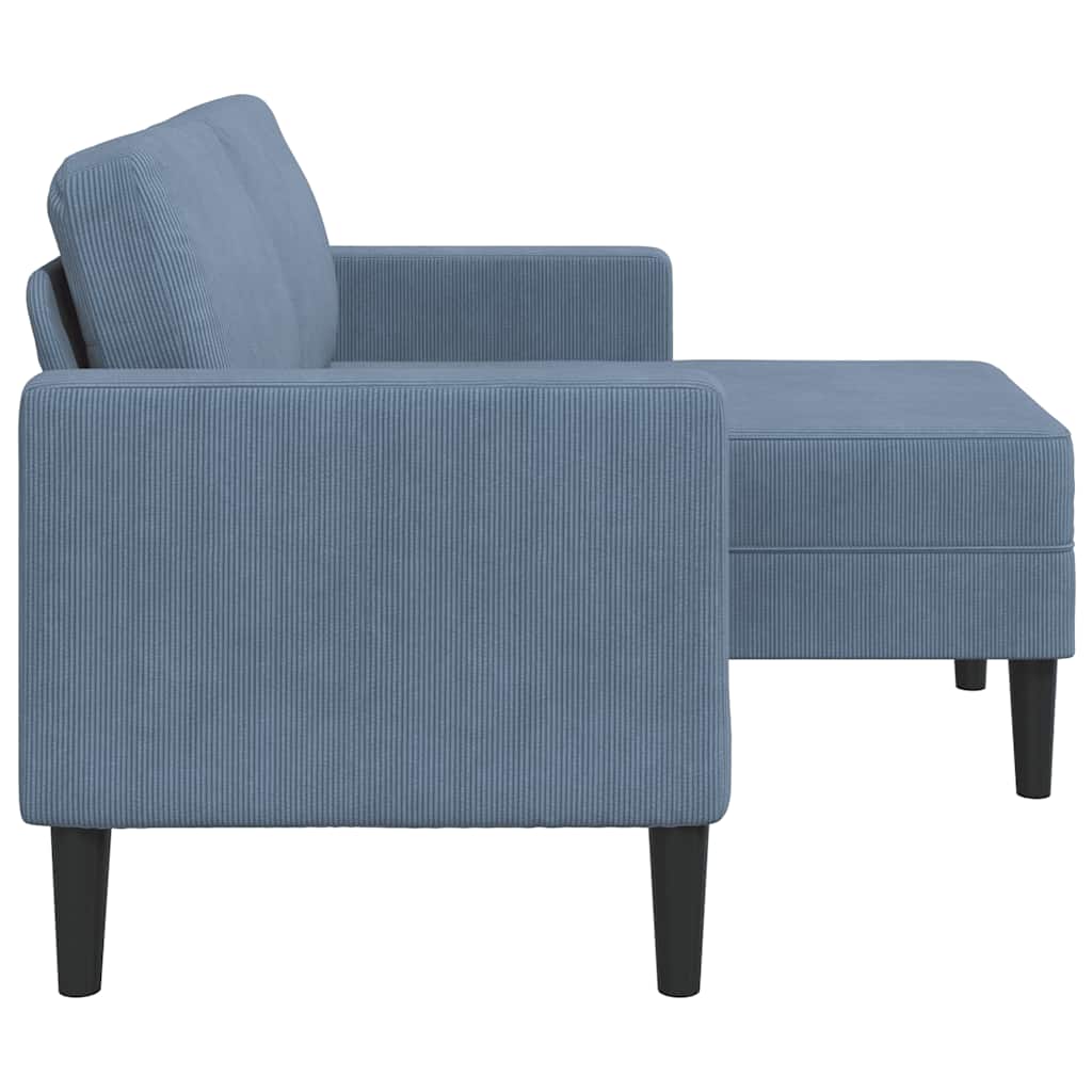 vidaXL Sofa 2-osobowa z leżanką w kształcie litery L, niebieska