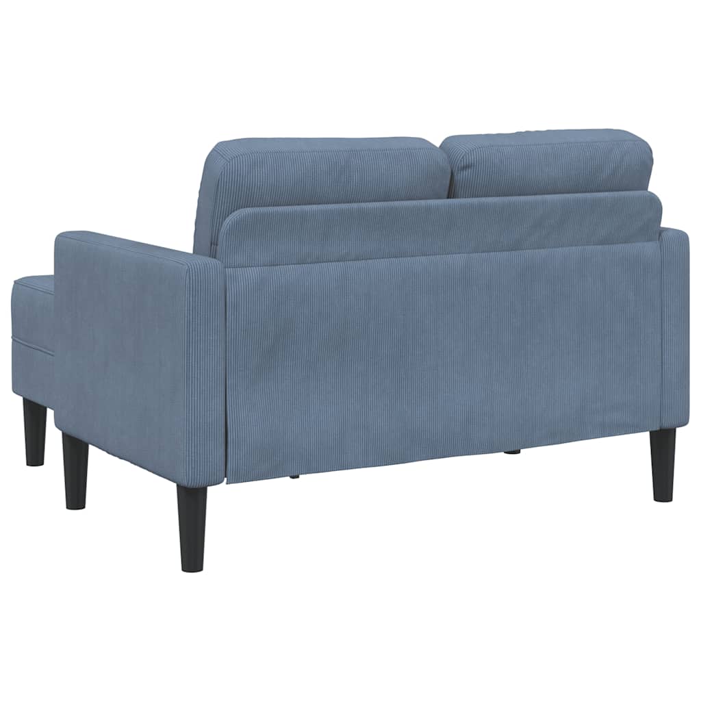 vidaXL Sofa 2-osobowa z leżanką w kształcie litery L, niebieska