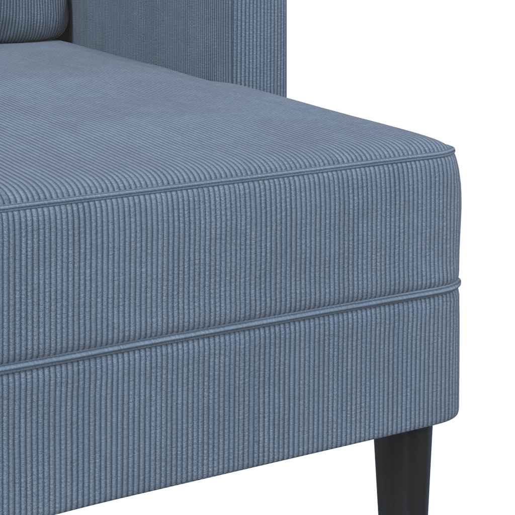 vidaXL Sofa 2-osobowa z leżanką w kształcie litery L, niebieska