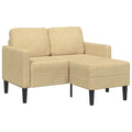vidaXL Sofa 2-osobowa z szezlongiem w kształcie litery L Szarozielony