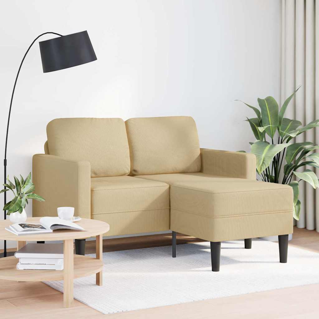 vidaXL Sofa 2-osobowa z szezlongiem w kształcie litery L Szarozielony